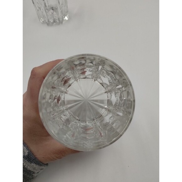 LOT Of 2—CROWN ROYAL Starburst White Cursive Logo Rocks Glasses ITALY Vintage - Picture 5 of 8